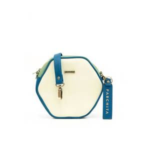 NEW PARCHITA women's bandolera honey crossbody bag in beige multi